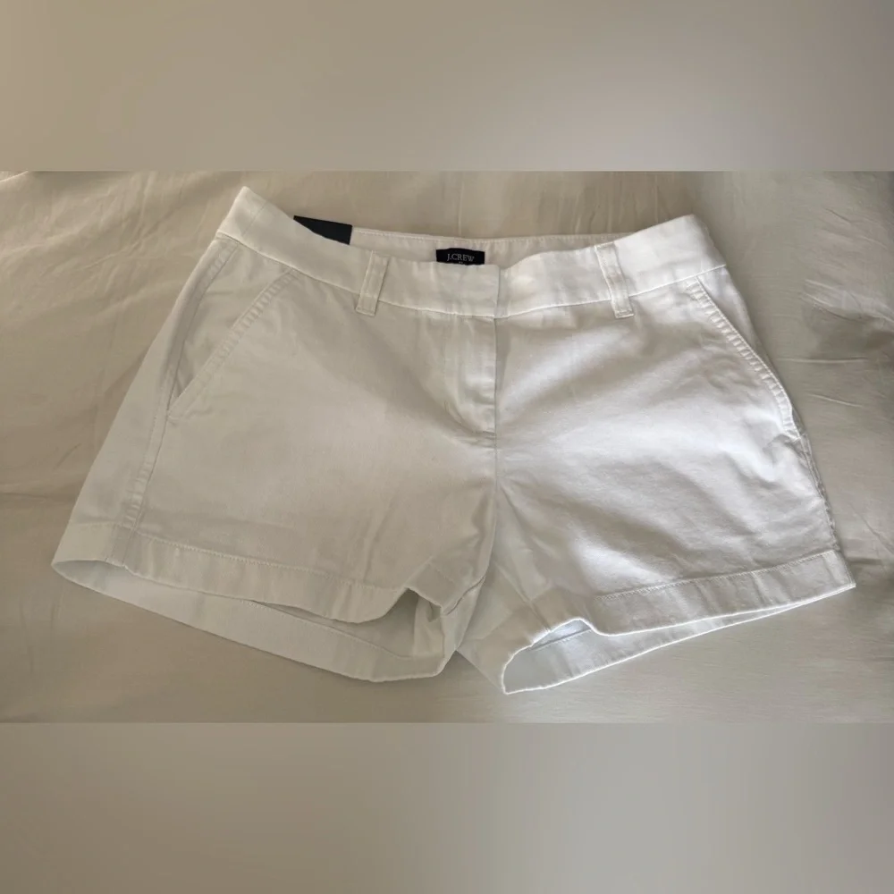 J. Crew Women's White Cotton Chino Bermuda Shorts